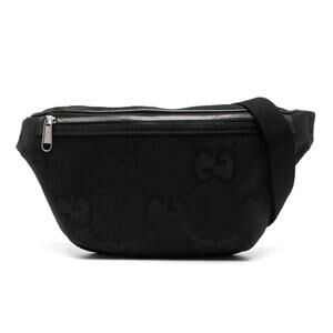 Gucci Jumbo G GG Large Belt Bum Bag Canvas Black Unisex